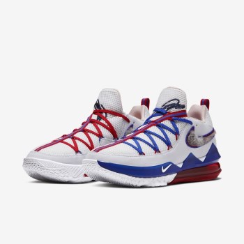 Nike LeBron 17 Low Tune Squad - Férfi Kosárlabda Cipő - Fehér/Piros/Királykék/Fehér